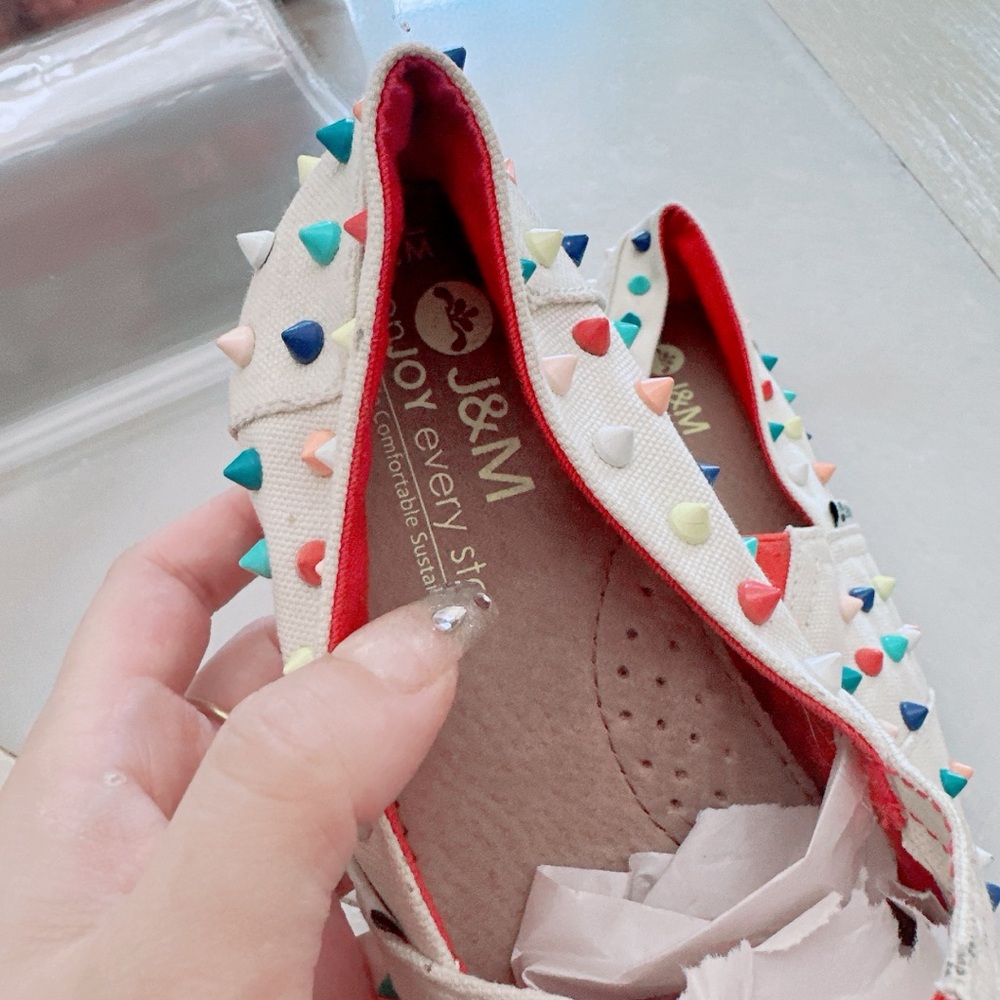 J&M Studded Canvas Flats - Picture 2 of 9